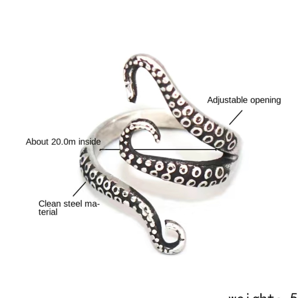 Octopus Ring Steel And Gold Plated| Adjustable Vintage Style Ring Gift Jewelry